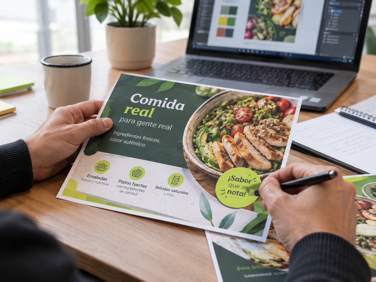 Diseño de material publicitario en revisión